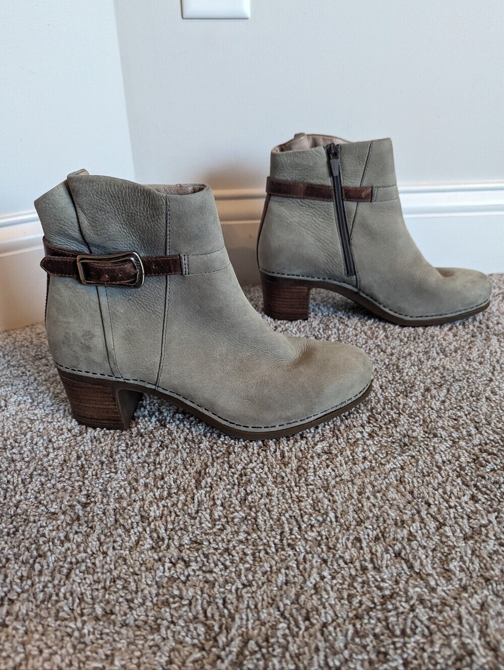 Dansko Hartley Nubuck Leather Ankle Boots - Grey EU 40